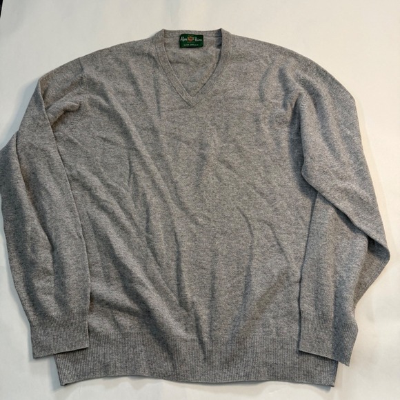 Alan Paine Other - Alan Paine Men Grey V Neck Super Geelong Lambswool Sweater XXL 48 Old Money Core